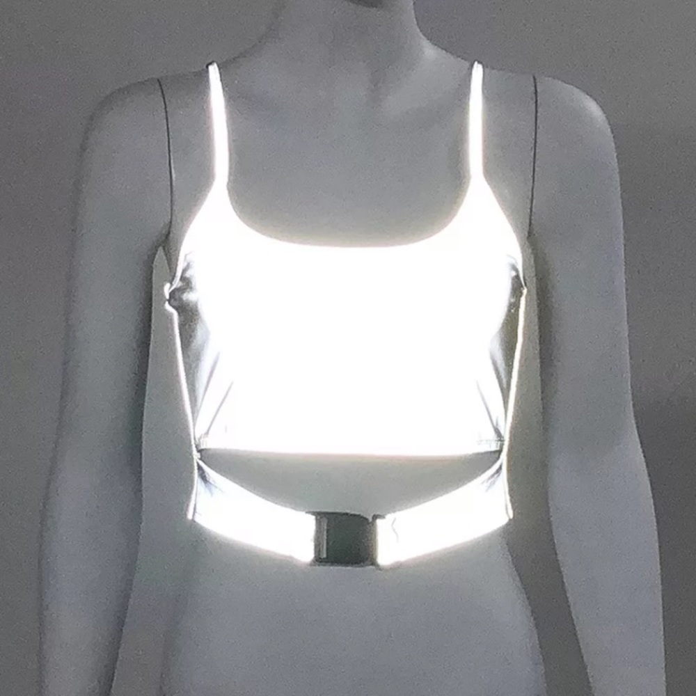 Silver reflective buckle crop top - Picture 11 of 16